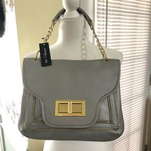 Olivia & Joy Silver Handbag NWT Gold Hardware